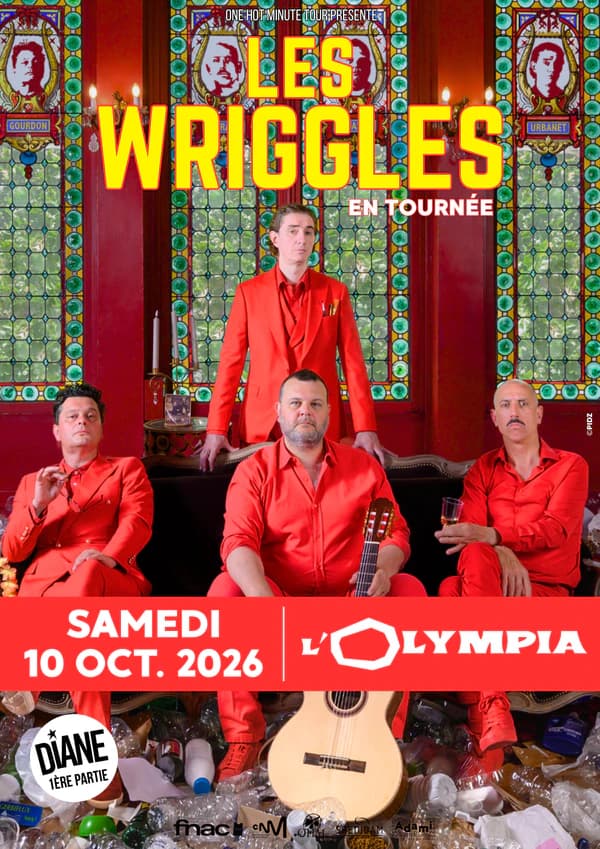 Affiche de Les Wriggles à l’Olympia : chanson, humour et joyeux décalage